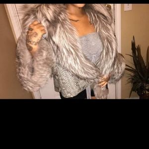 100 python and fox real fur jacket made  in turkey